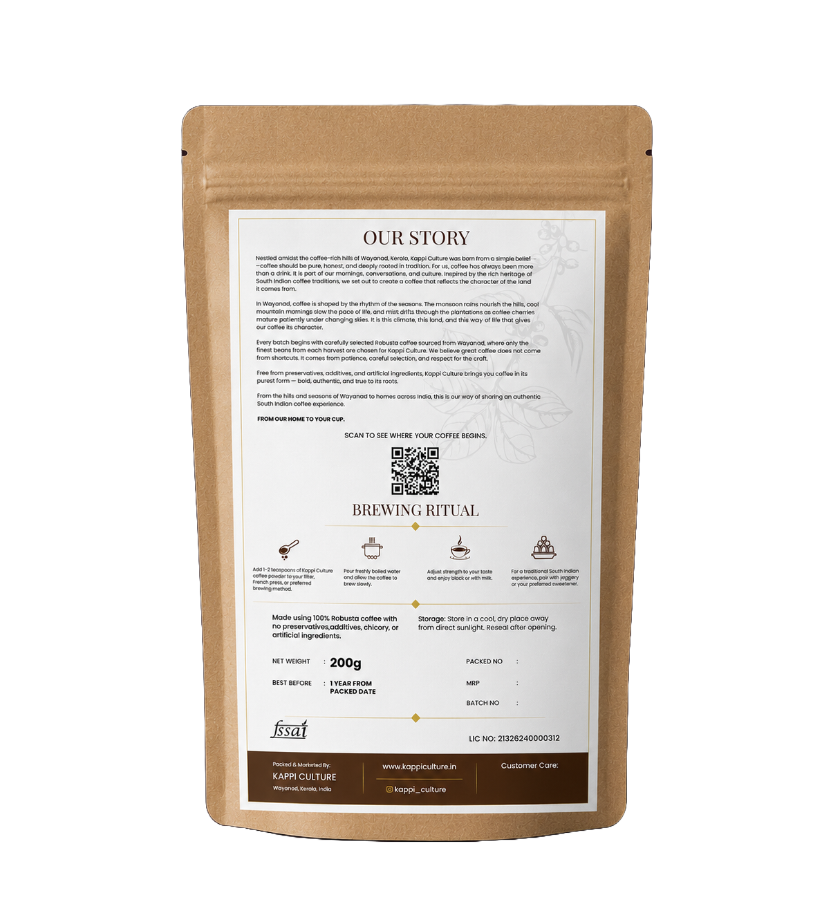 Kappi Culture Filter Coffee - Back View